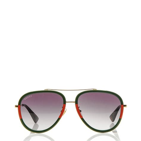 gucci sunglasses green and red frame|gucci aviator sunglasses on sale.